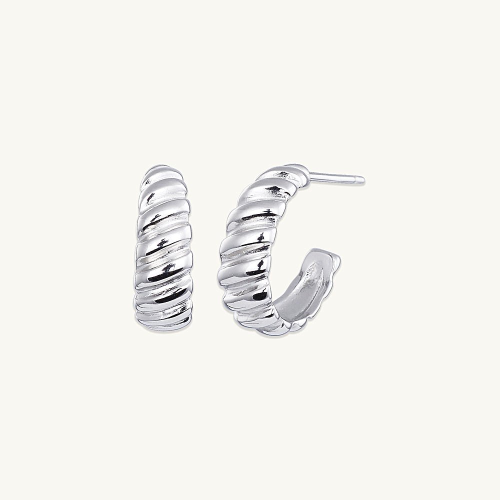 Croissant Huggie Stud Earrings