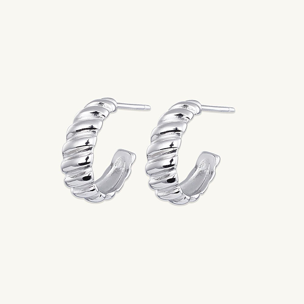 Croissant Huggie Stud Earrings
