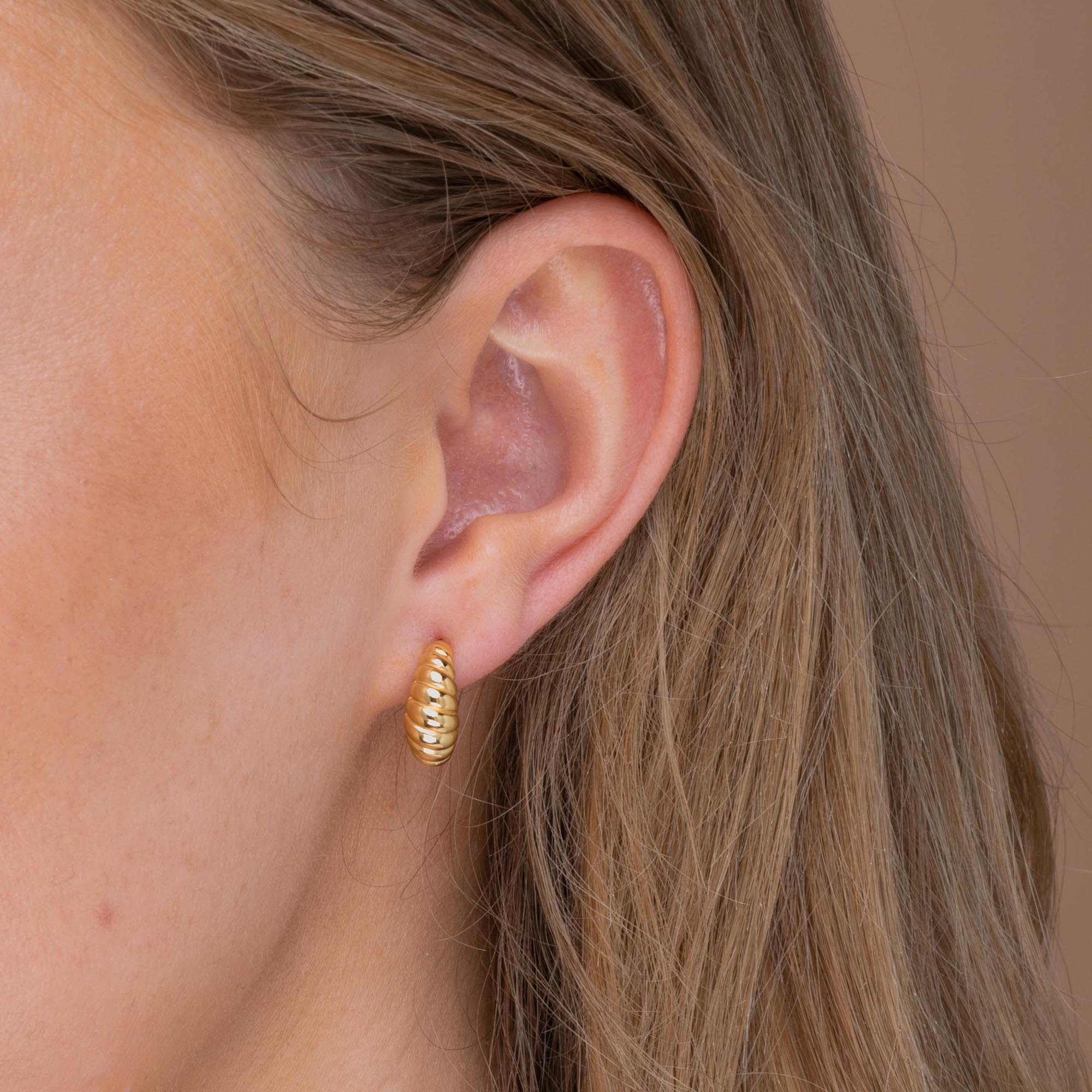 Croissant Huggie Stud Earrings