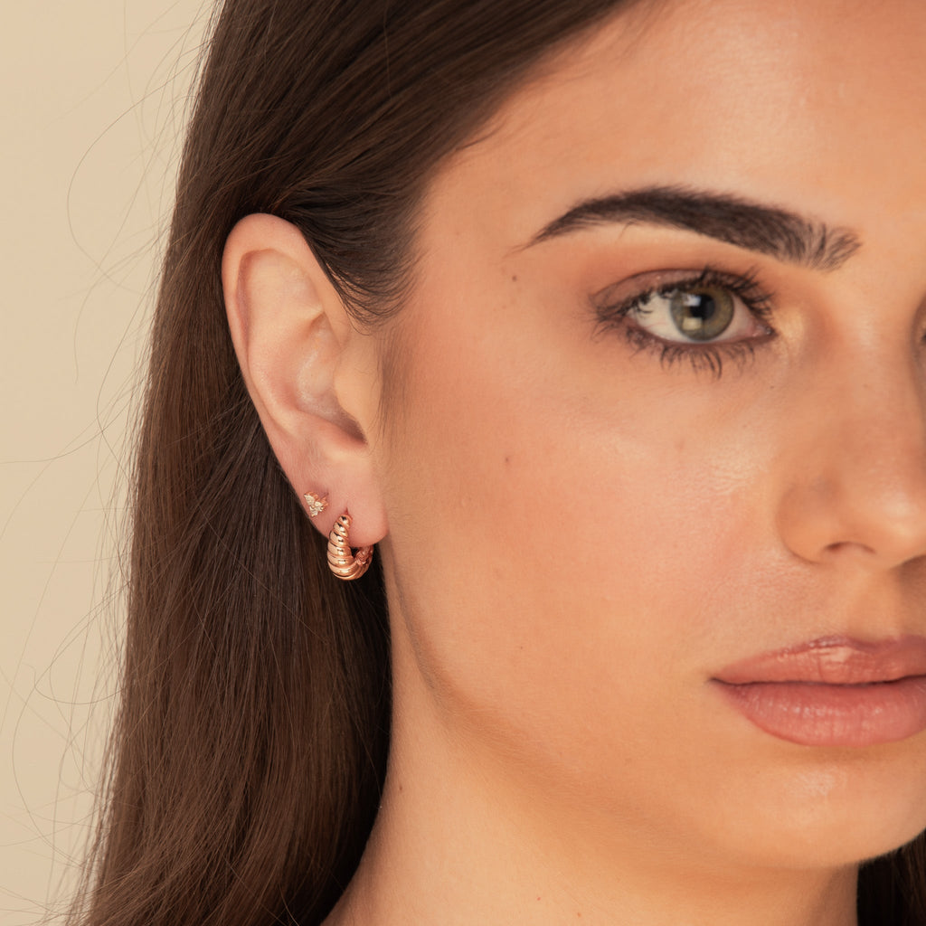 Croissant Huggie Stud Earrings