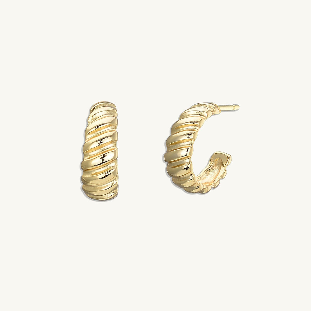 Croissant Huggie Stud Earrings