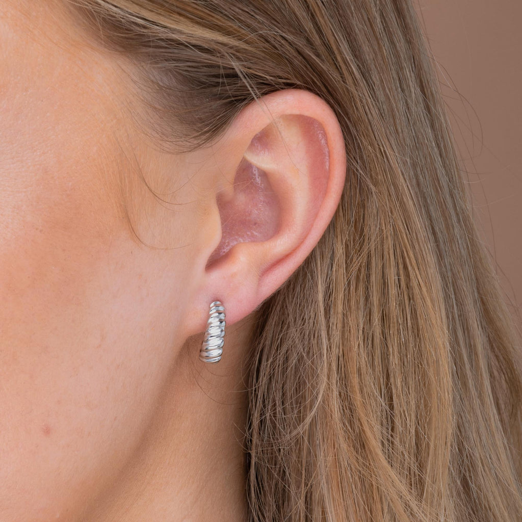 Croissant Huggie Stud Earrings
