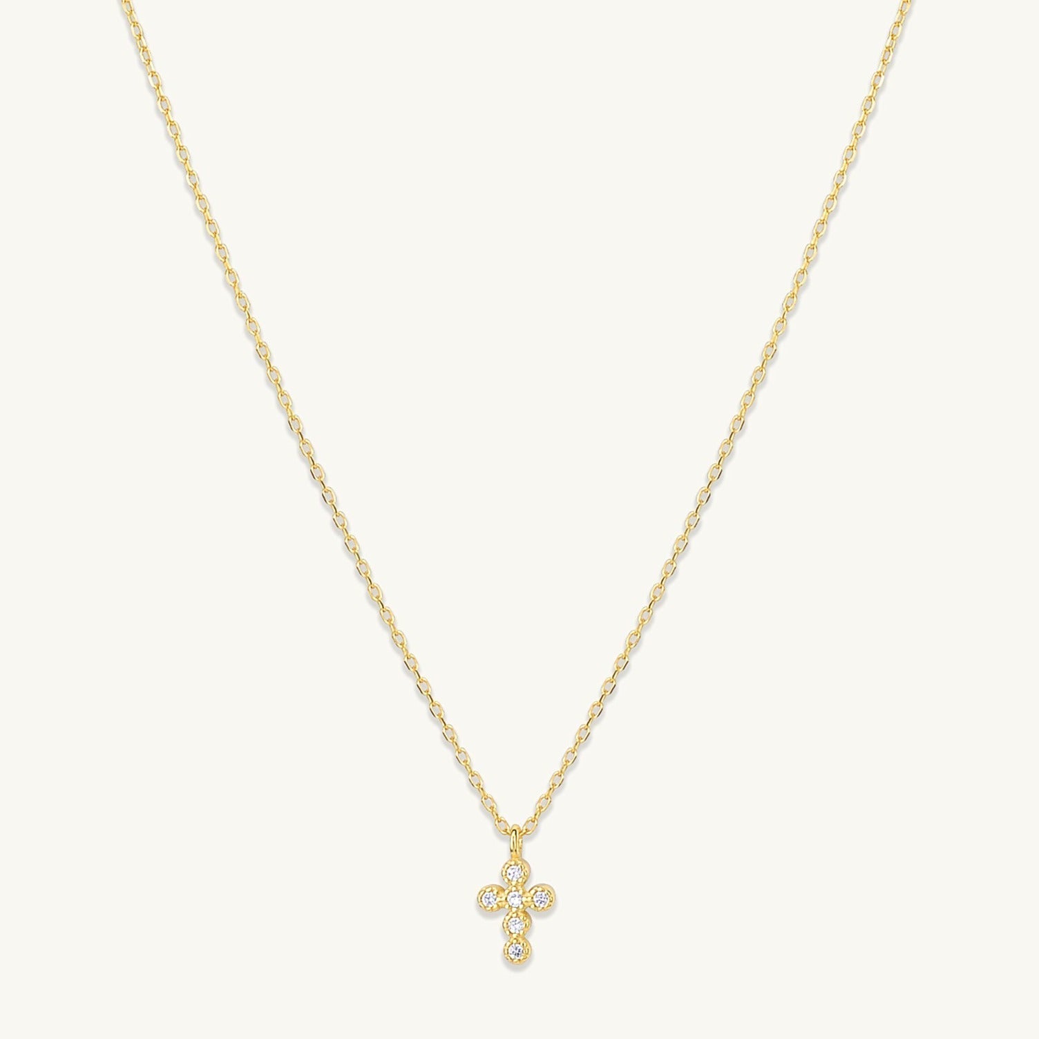 Cross Sapphire Chain Necklace