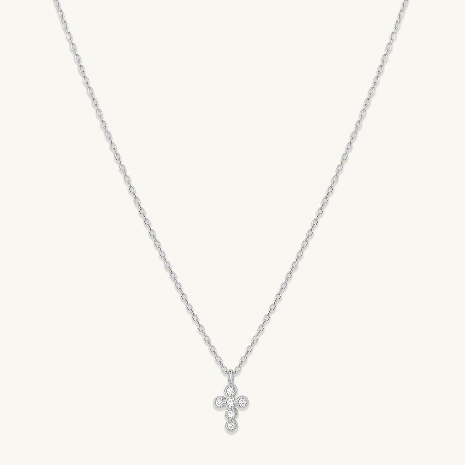 Cross Sapphire Chain Necklace