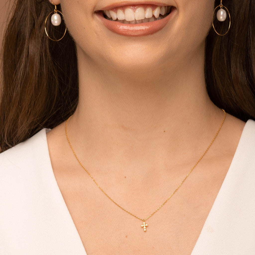 Cross Sapphire Chain Necklace