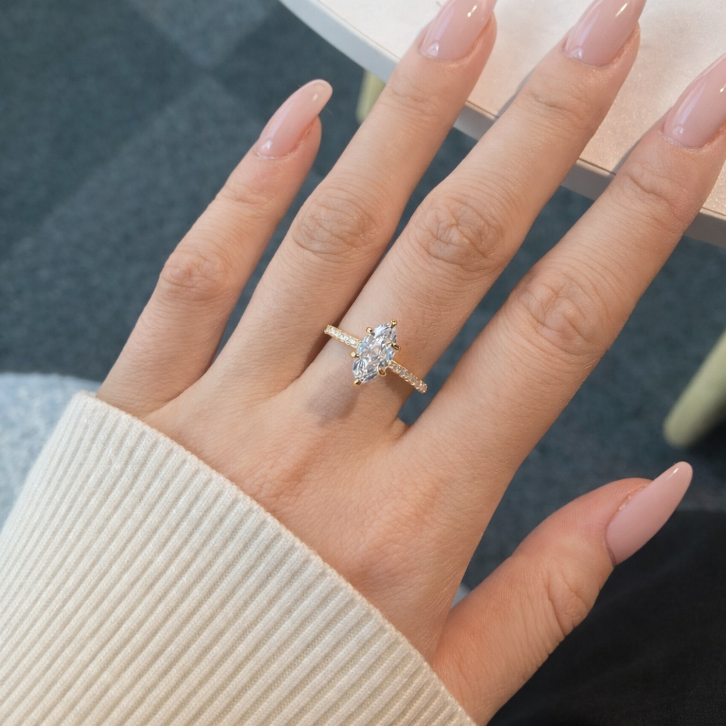 Luvea Aurora Marquise Solitaire Ring