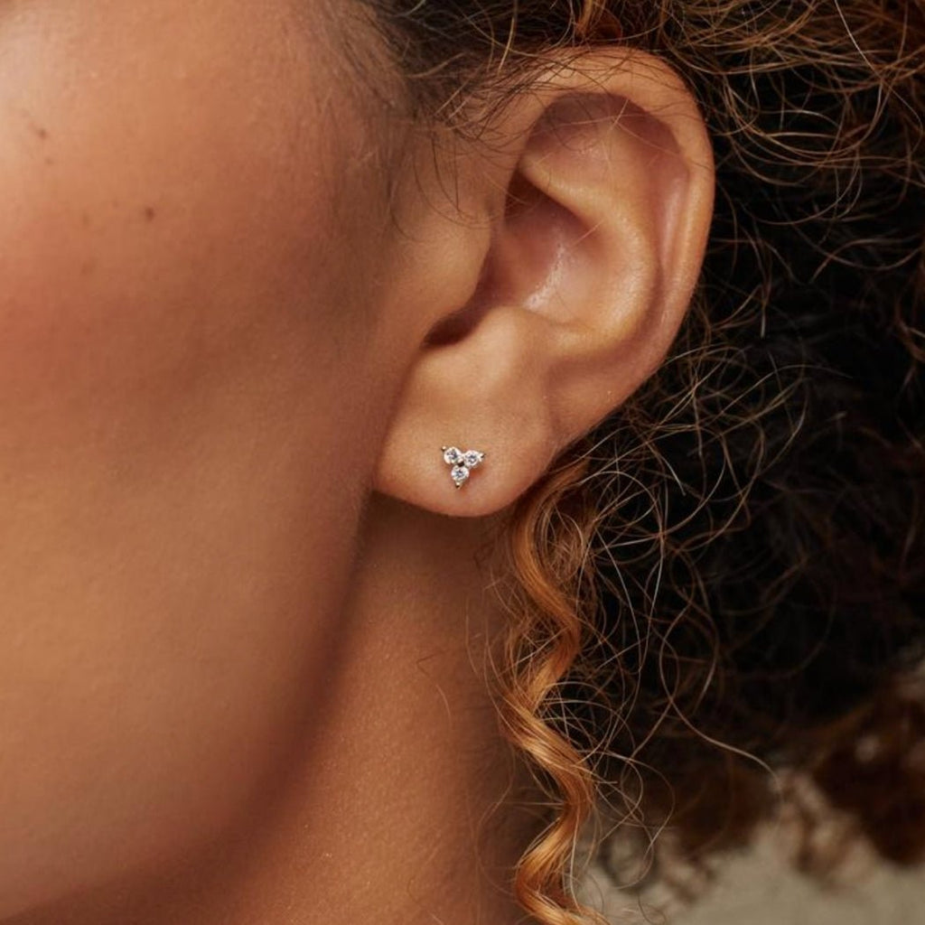 Lotus Sapphire Stud Earrings