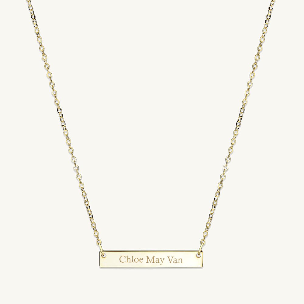 Engraved Personalised Bar Necklace