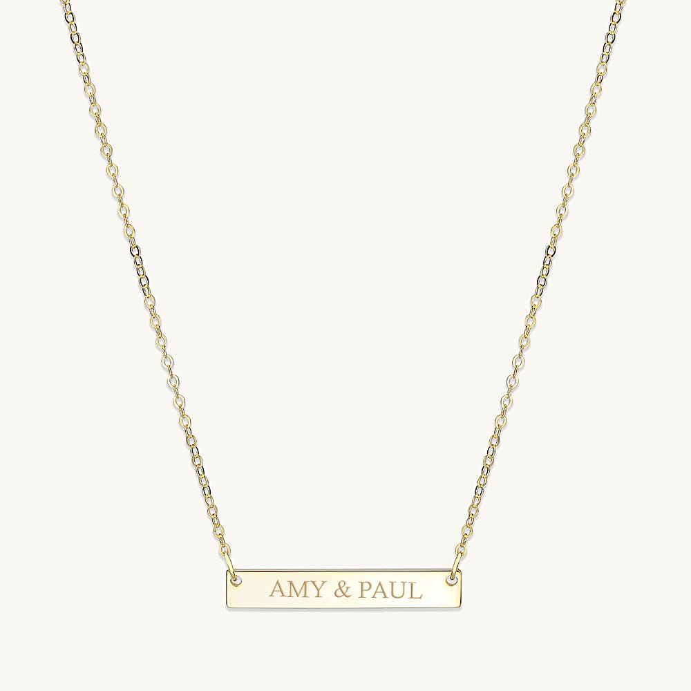 Engraved Personalised Bar Necklace