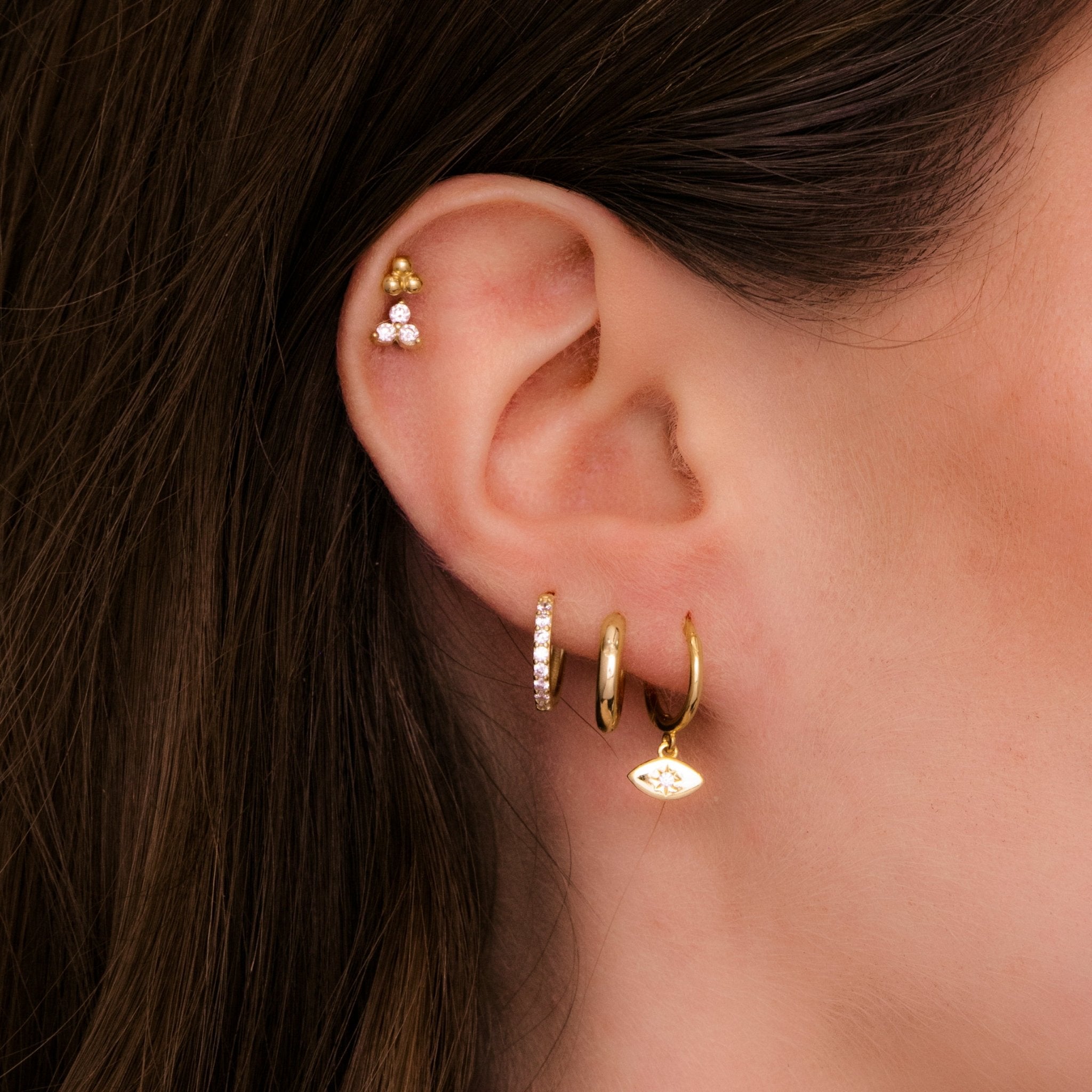 The Evil Eye Huggie Earrings