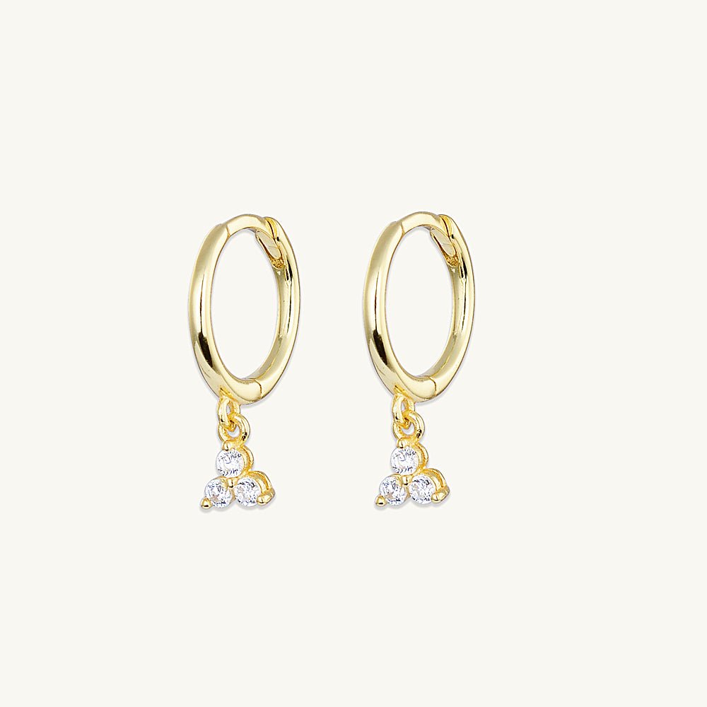 Lotus Dangling Hoop Earrings