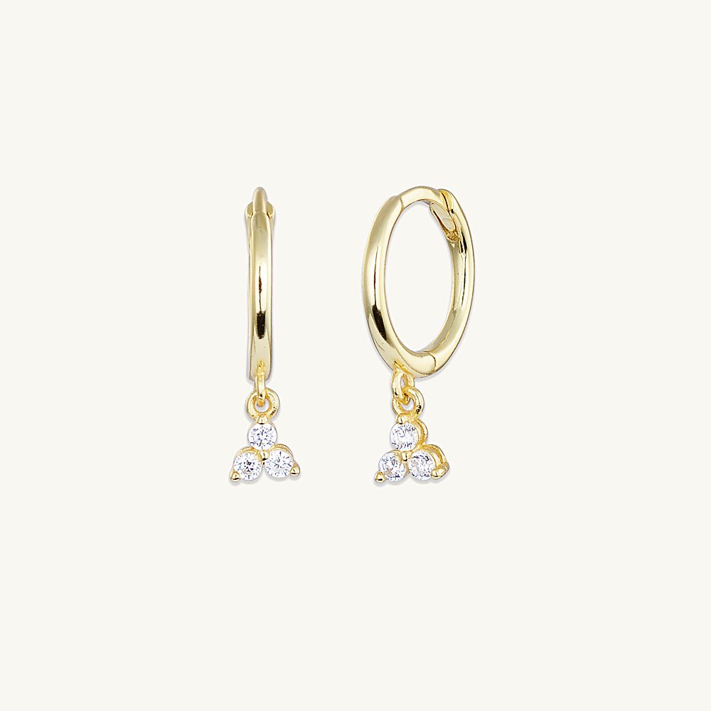 Lotus Dangling Hoop Earrings