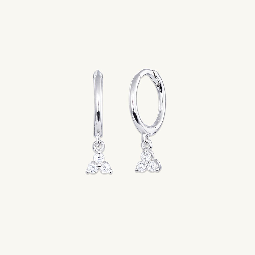 Lotus Dangling Hoop Earrings