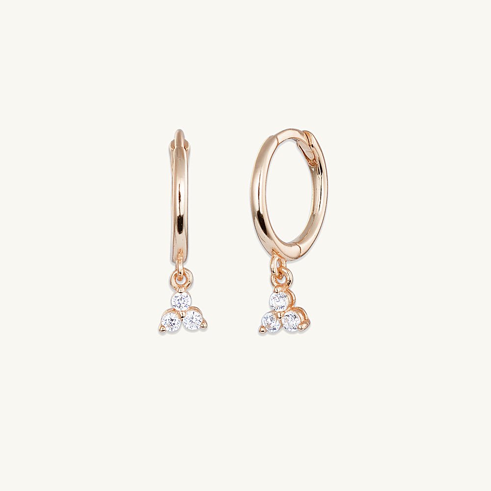 Lotus Dangling Hoop Earrings