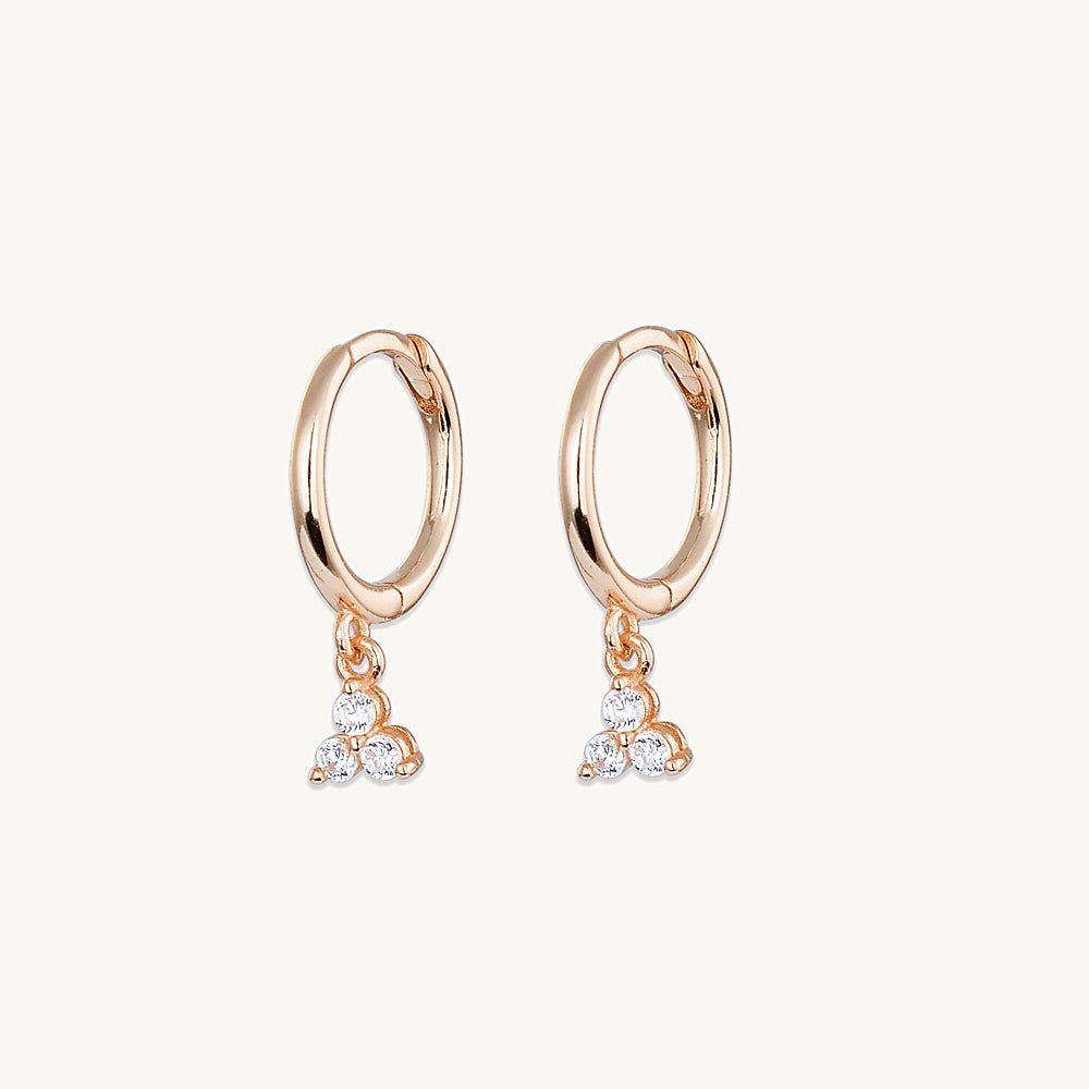 Lotus Dangling Hoop Earrings