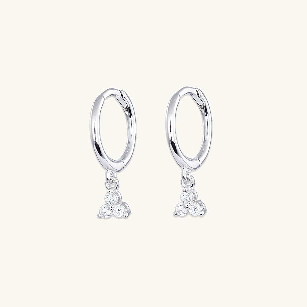Lotus Dangling Hoop Earrings