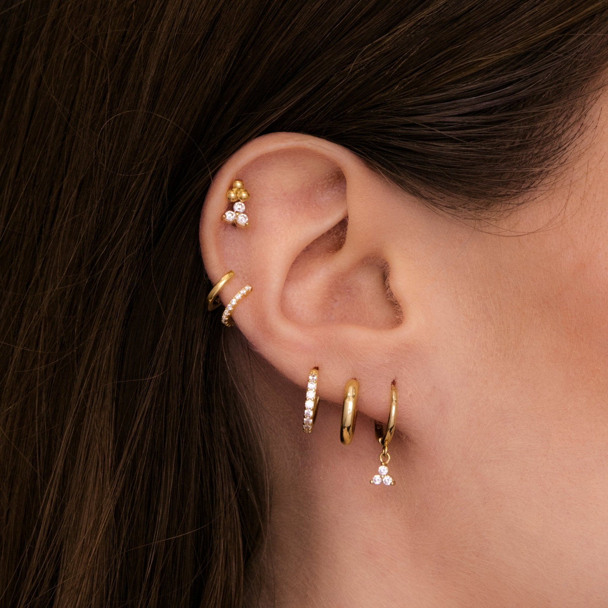 Lotus Dangling Hoop Earrings