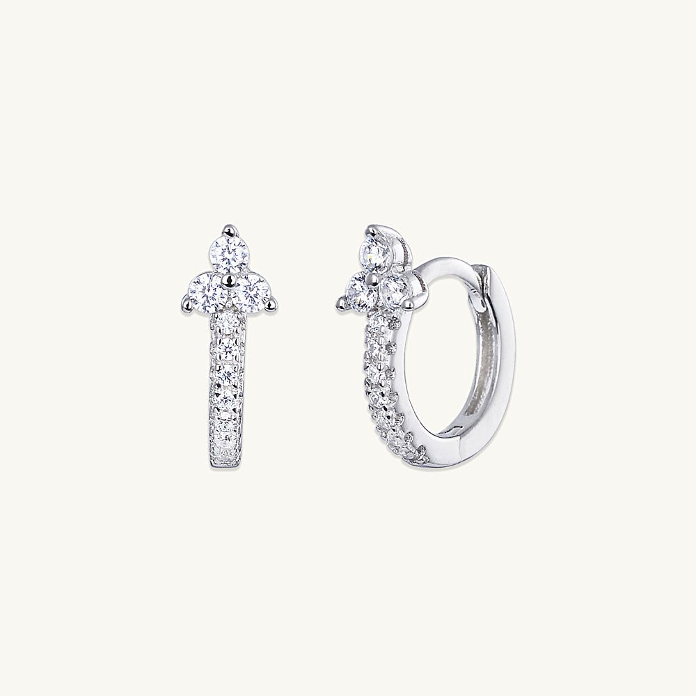 Clover Sparkle Hoop Earrings