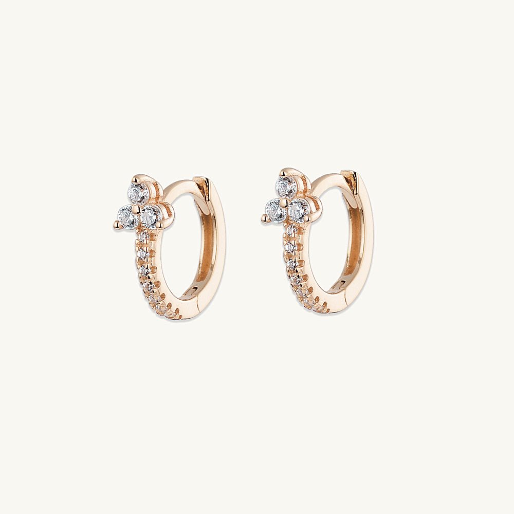 Clover Sparkle Hoop Earrings