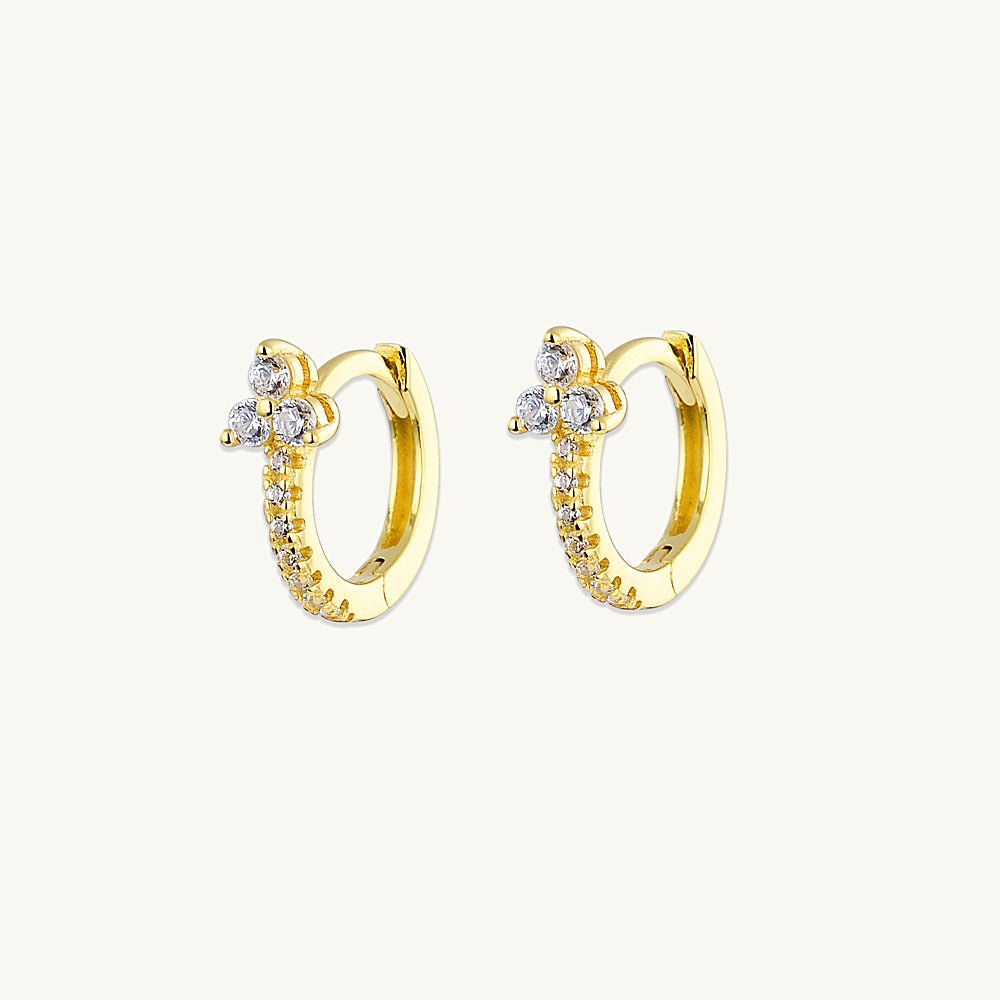 Clover Sparkle Hoop Earrings