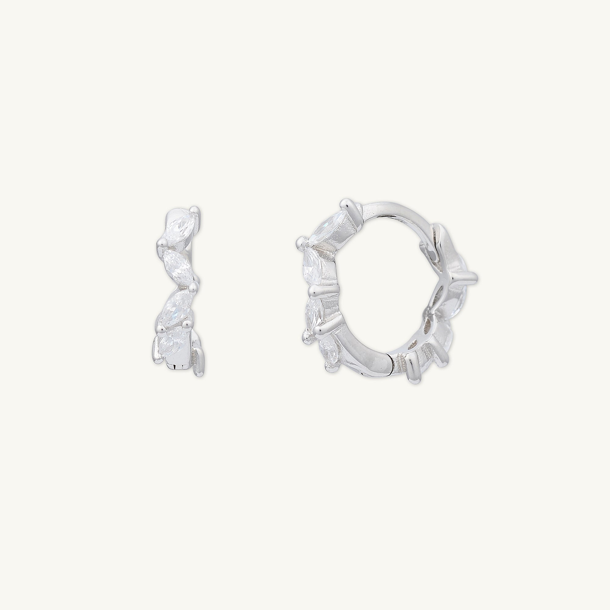 Marquise Sapphire Huggie Earrings