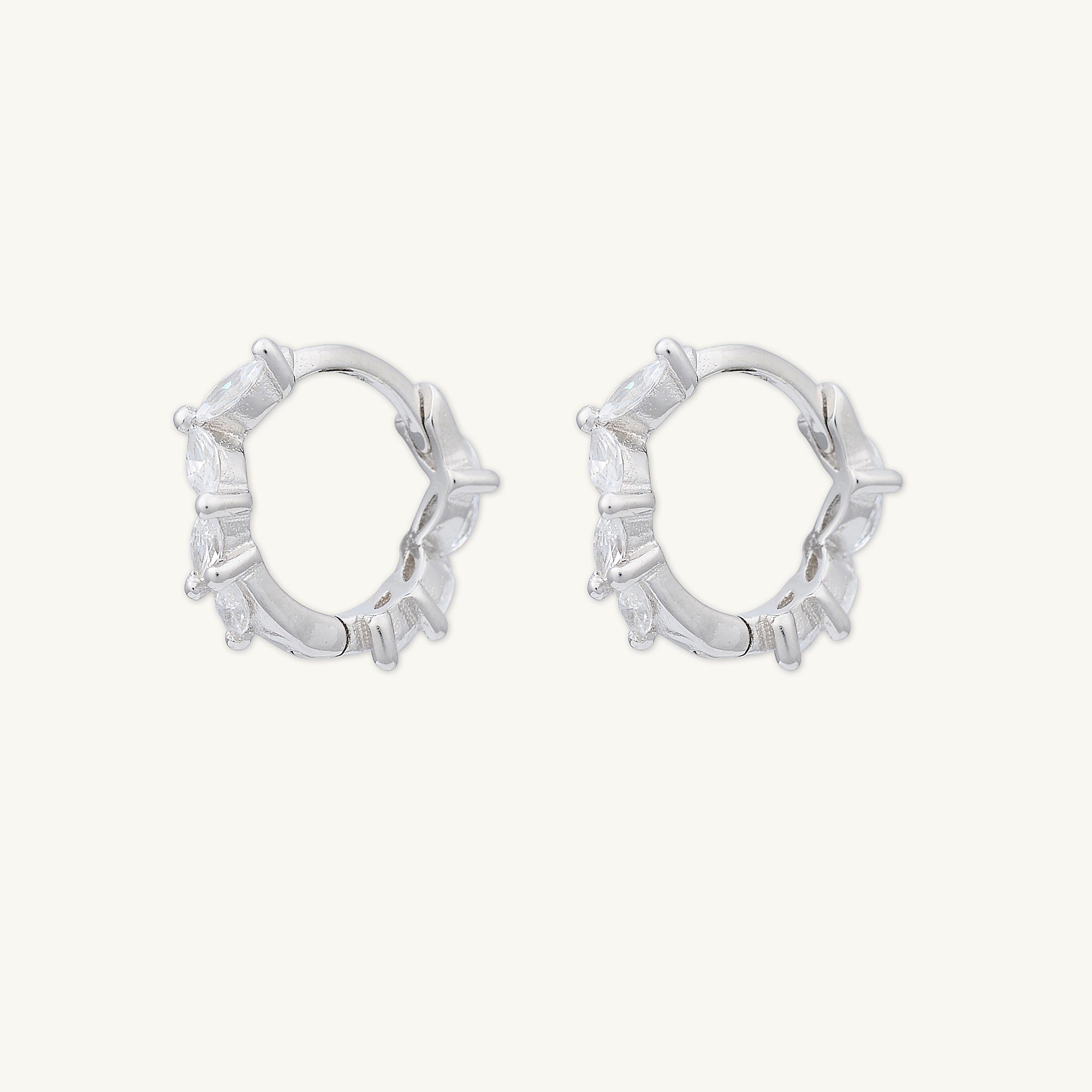 Marquise Sapphire Huggie Earrings