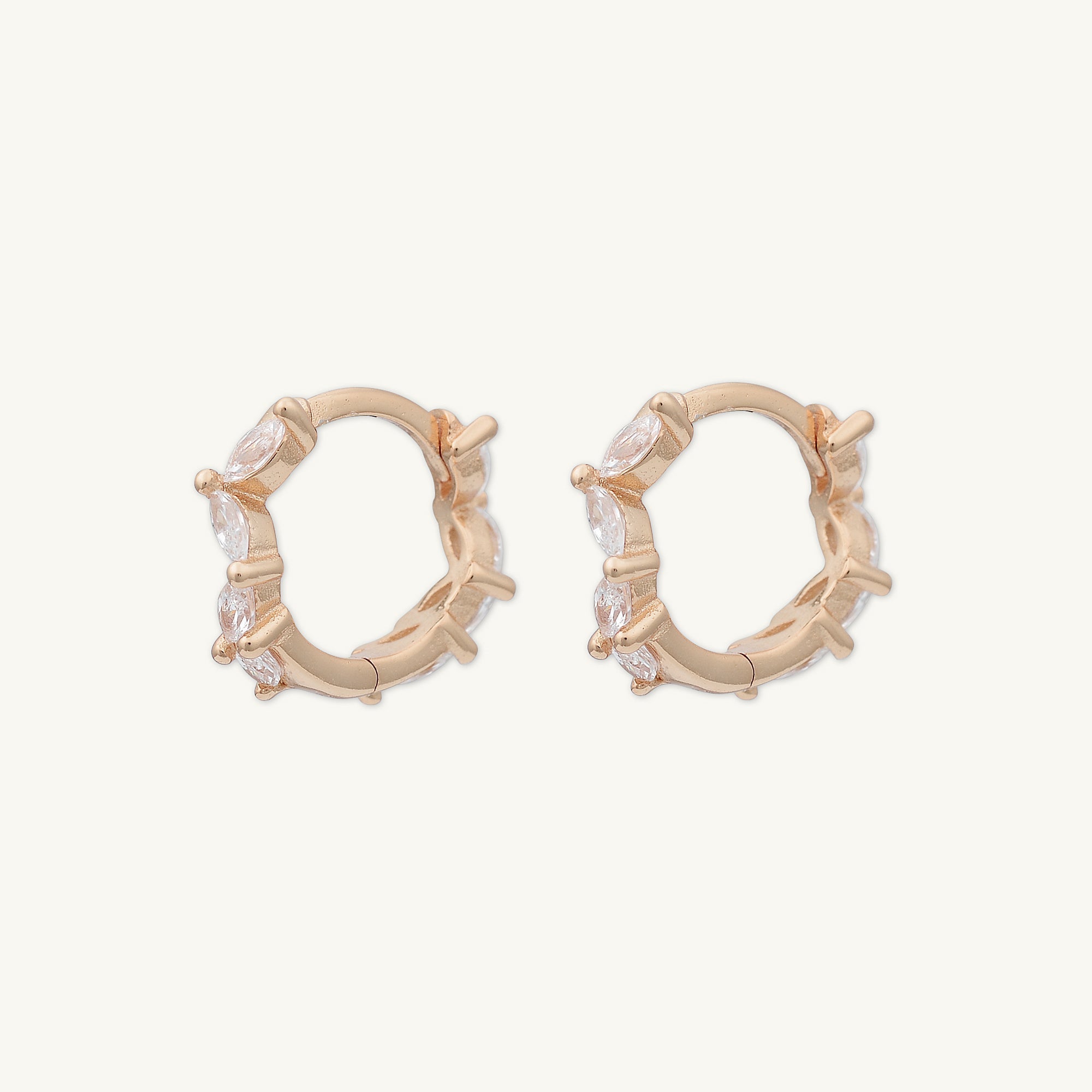 Marquise Sapphire Huggie Earrings