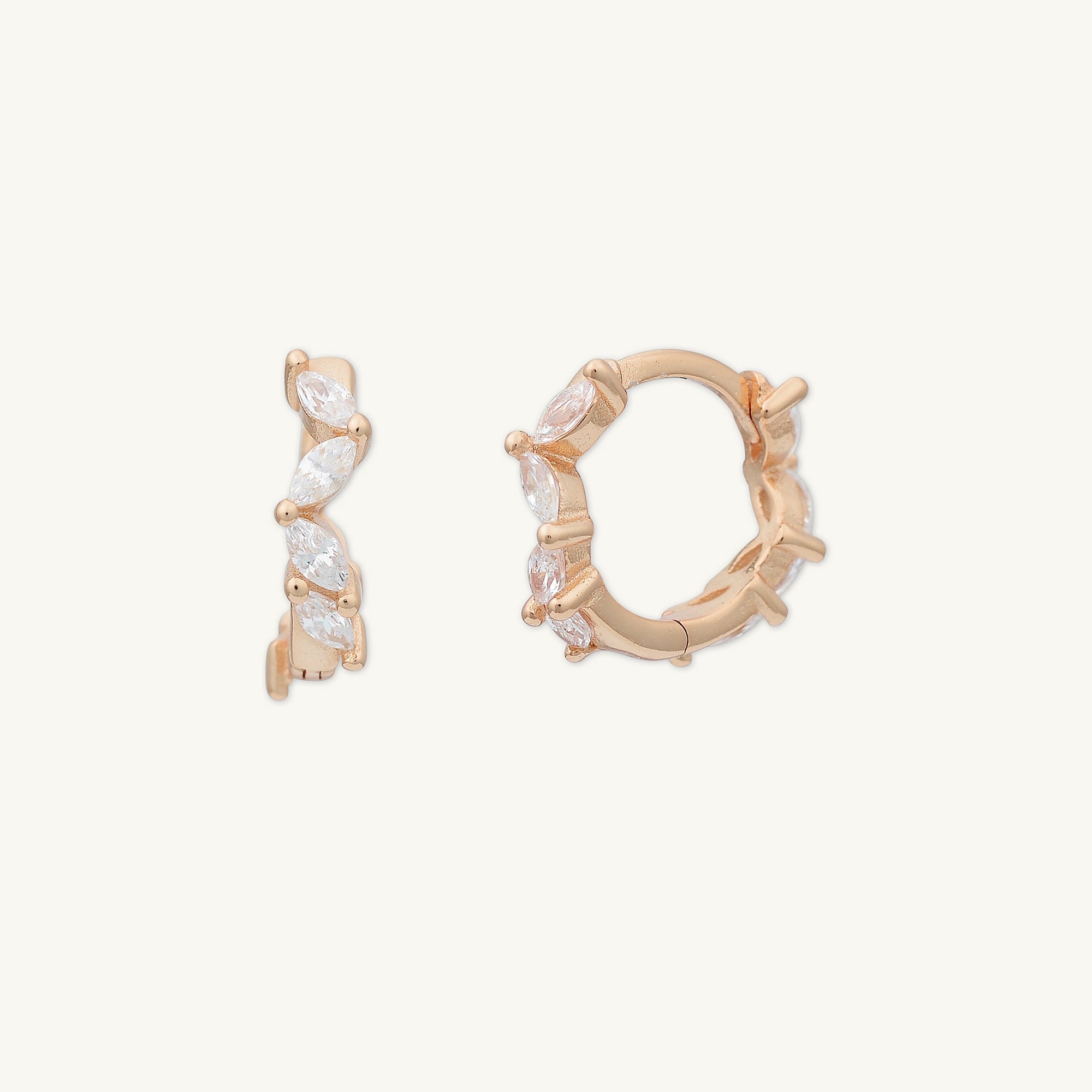 Marquise Sapphire Huggie Earrings