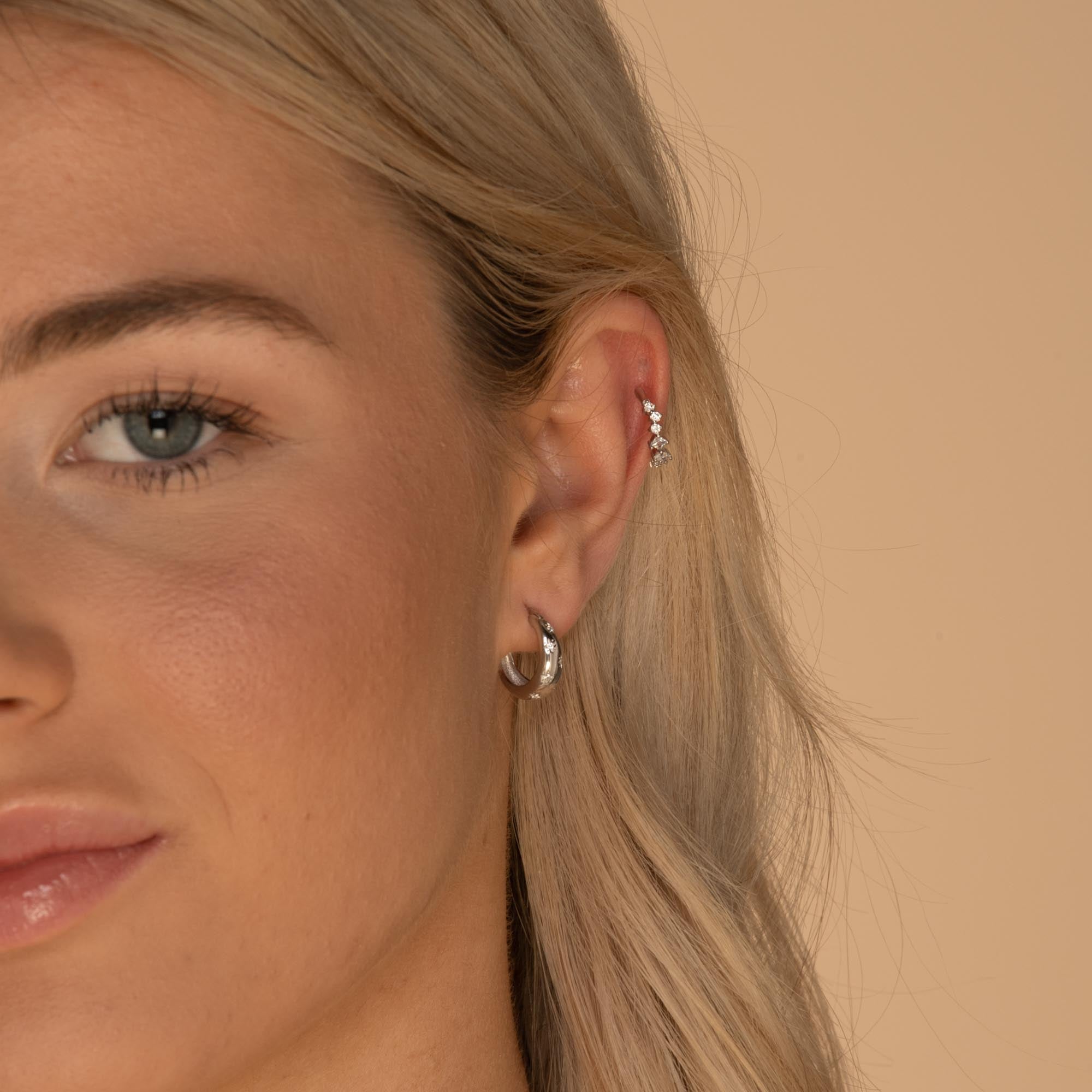 North Star Thick Sapphire Huggie Earrings