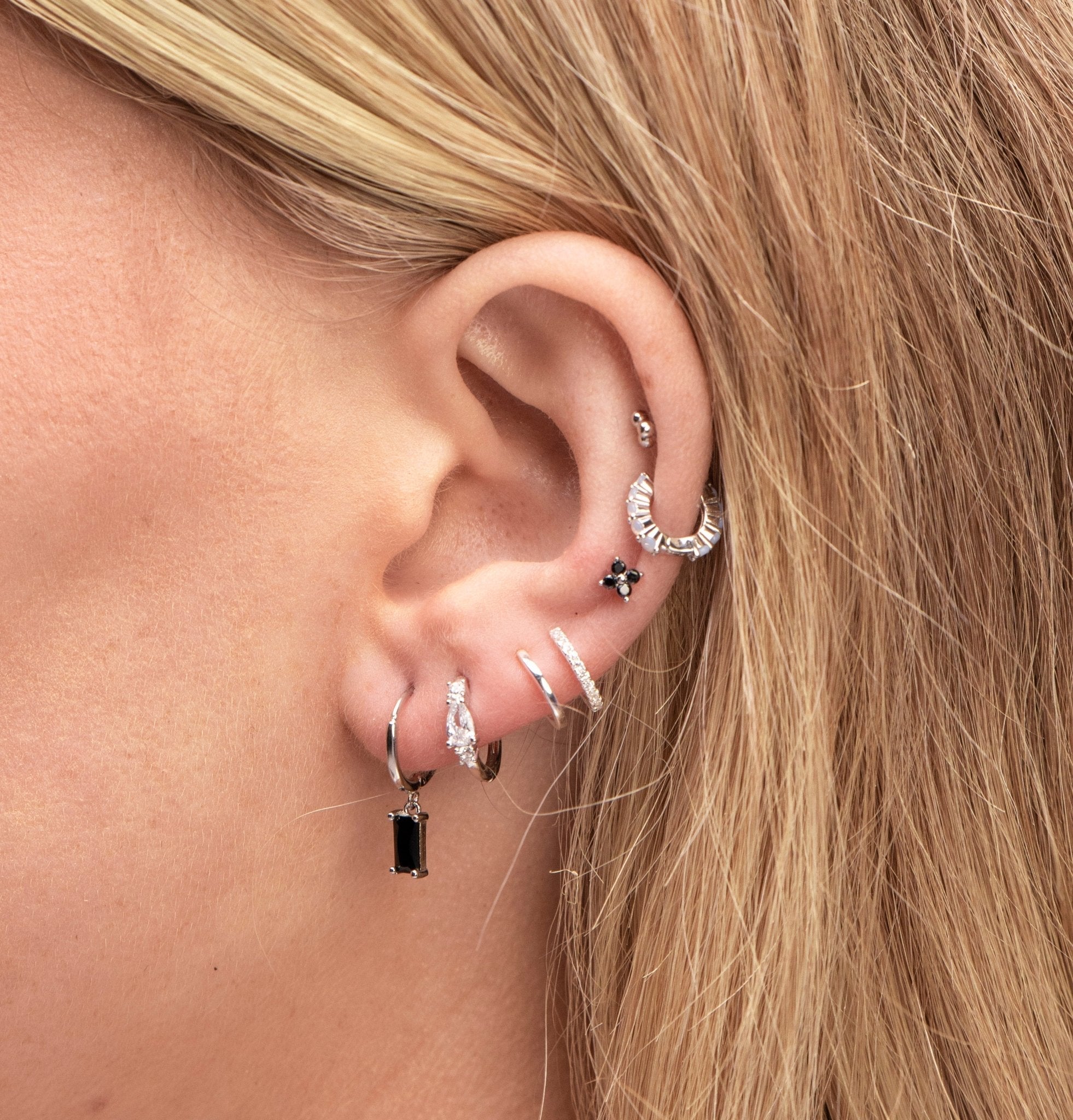 Opal Gemstone Huggie Earrings