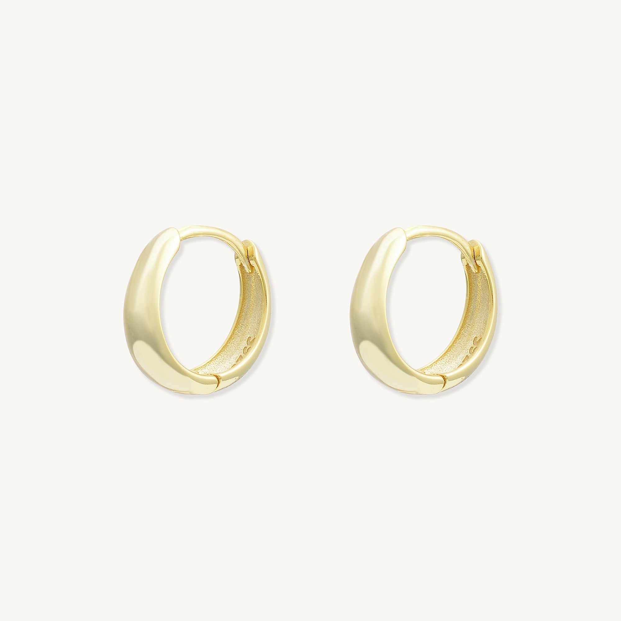 Oval Dome Huggie Earrings