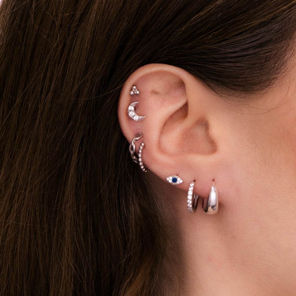 Oval Dome Huggie Earrings