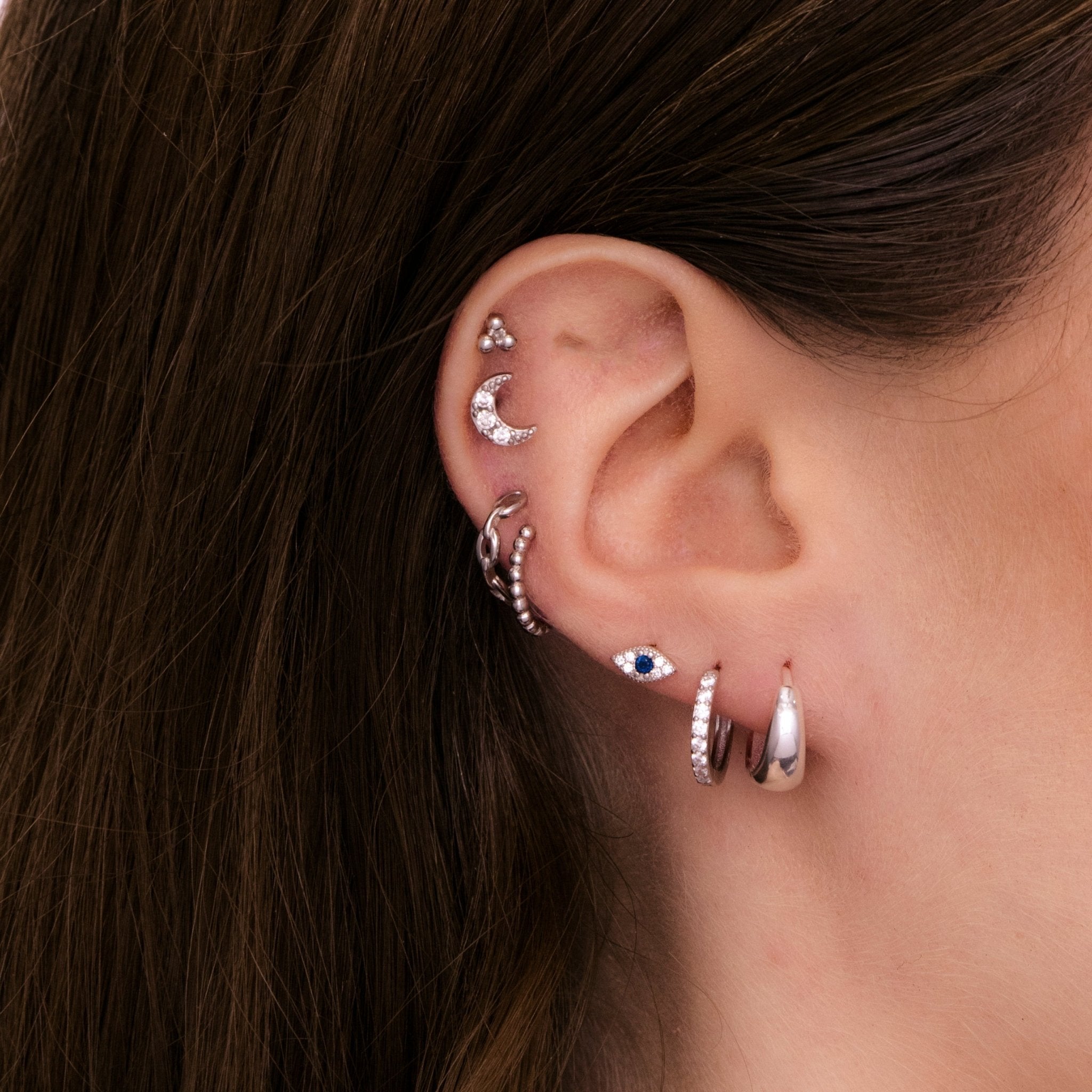 Oval Dome Huggie Earrings