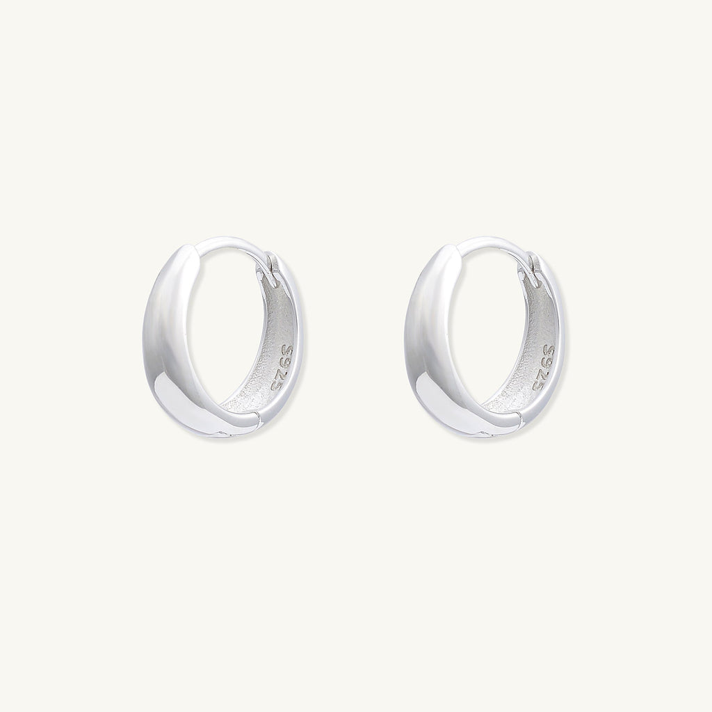 Oval Dome Huggie Earrings