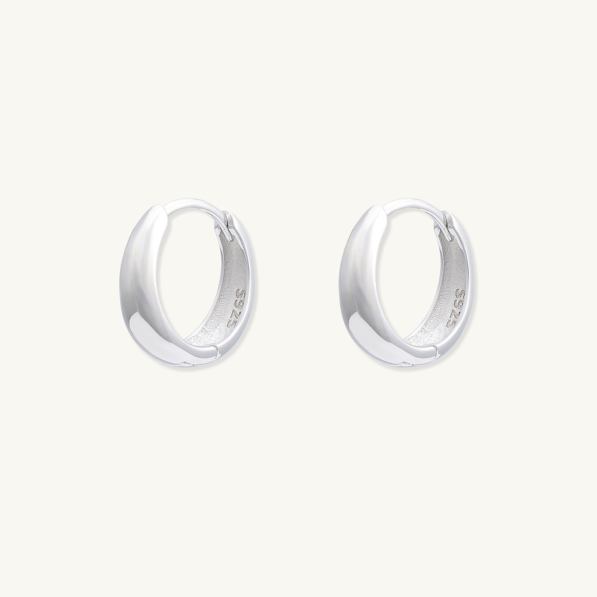 Oval Dome Huggie Earrings