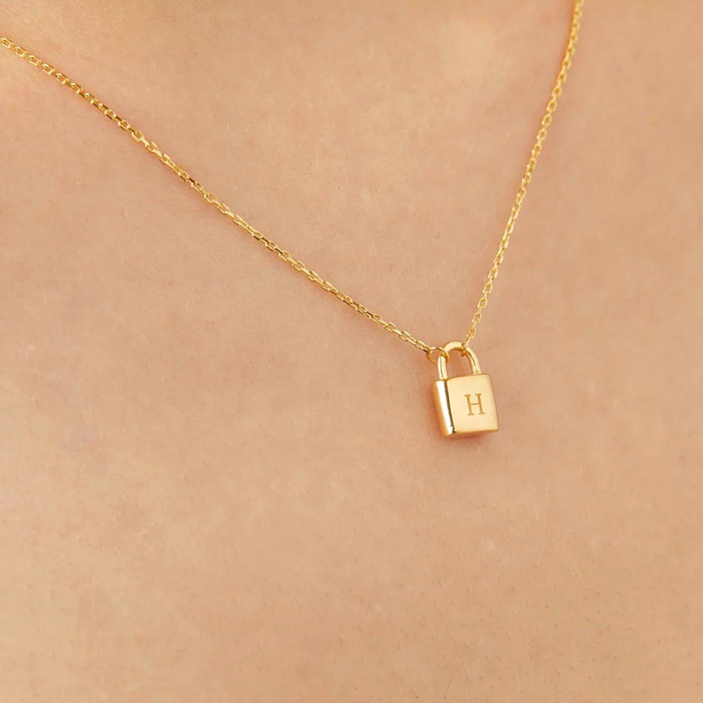 Padlock Initial Letter Necklace