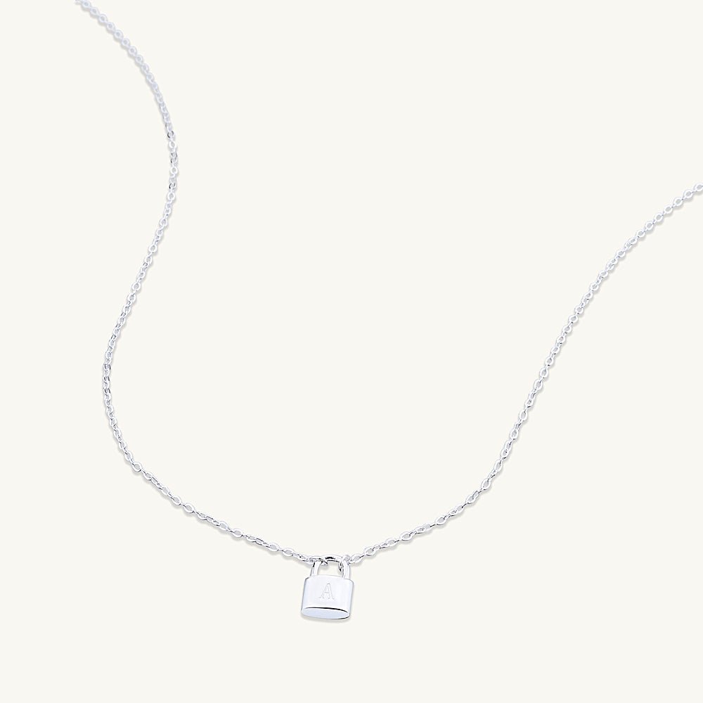 Padlock Initial Letter Necklace