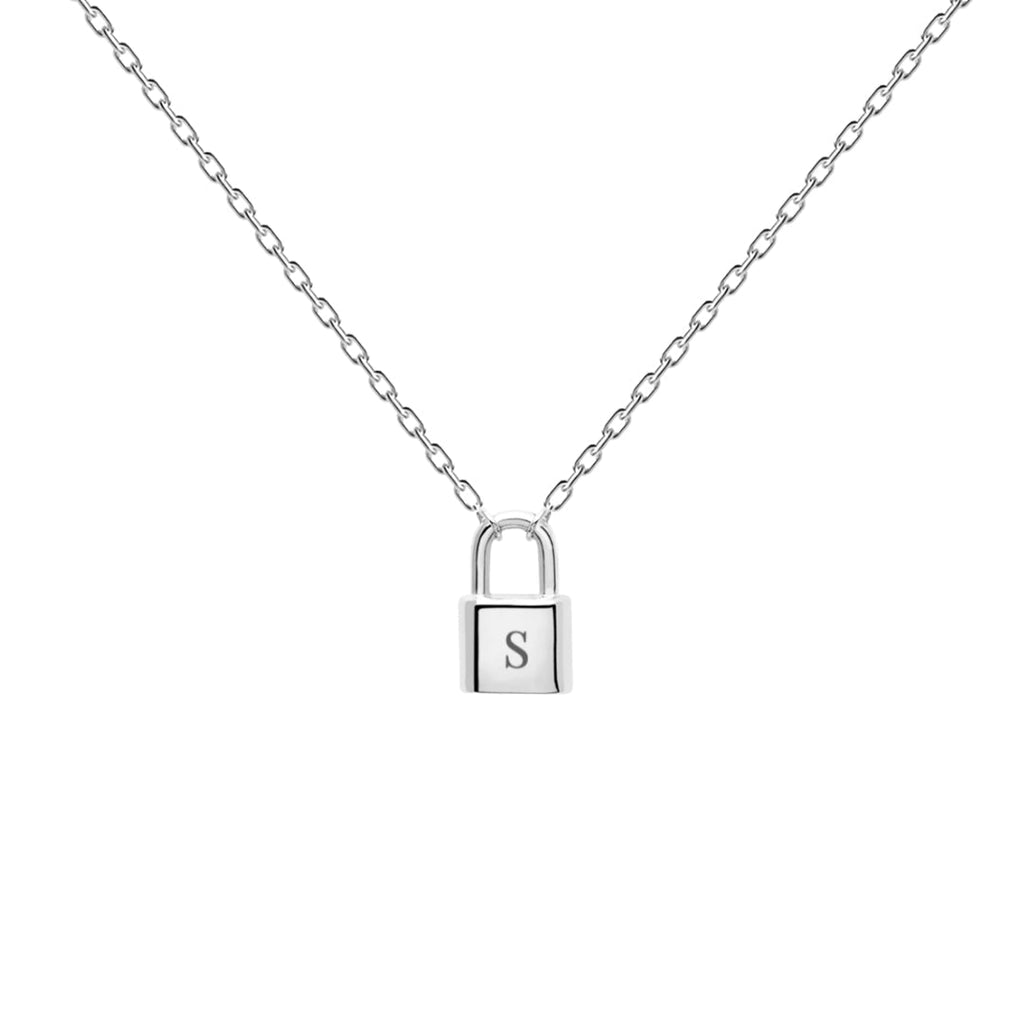 Padlock Initial Letter Necklace