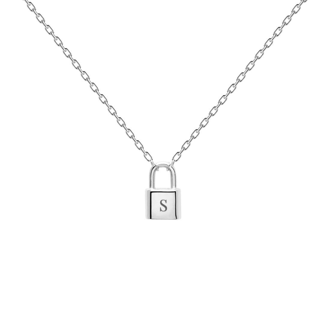 Padlock Initial Letter Necklace