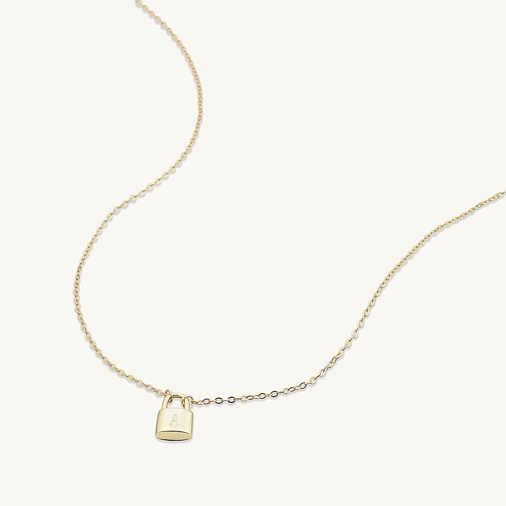 Padlock Initial Letter Necklace