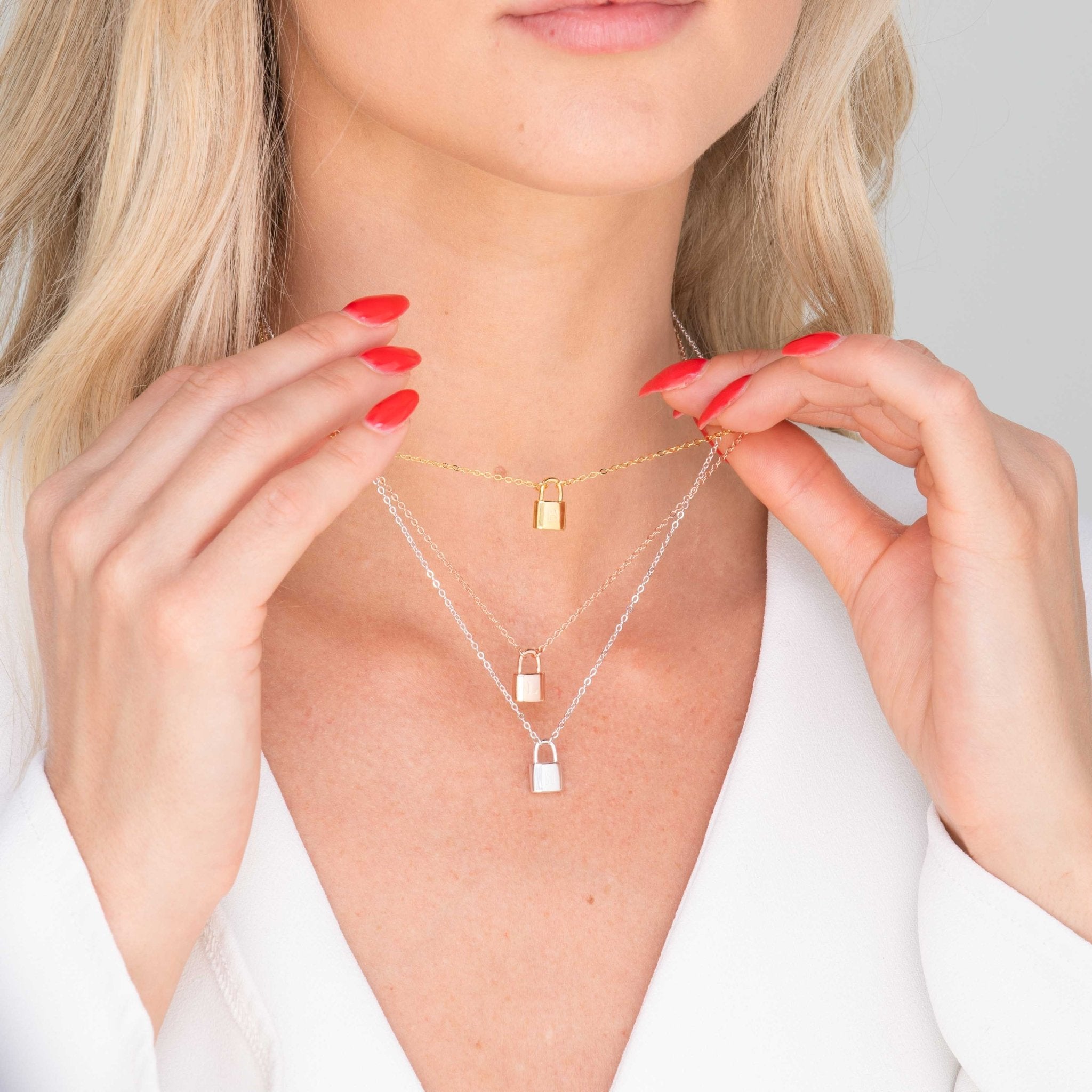 Padlock Initial Letter Necklace