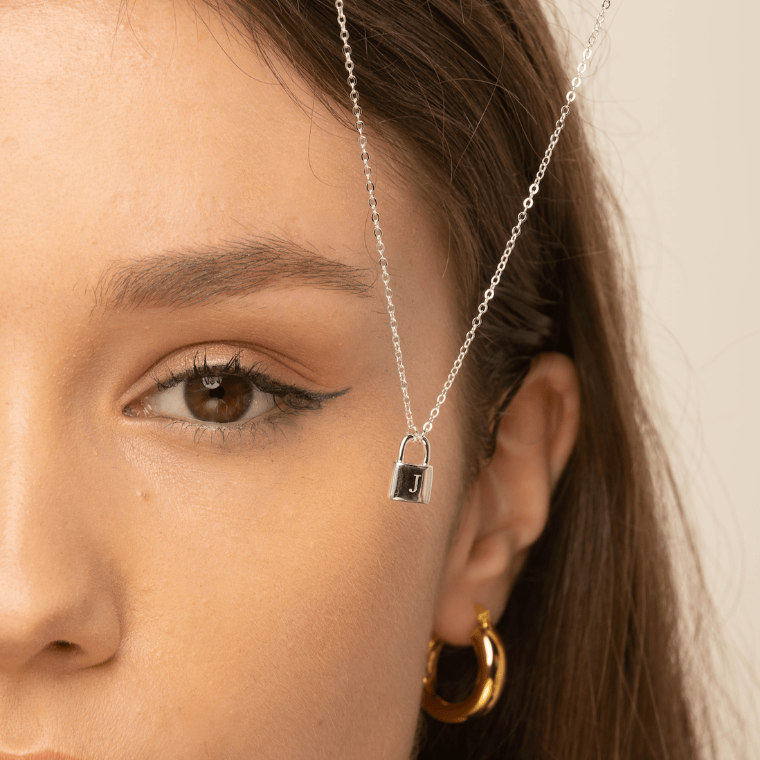 Padlock Initial Letter Necklace