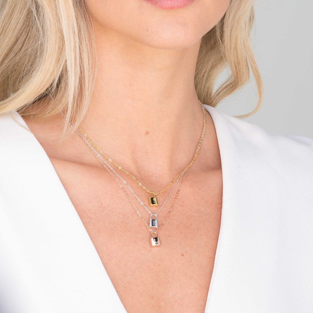 Padlock Initial Letter Necklace