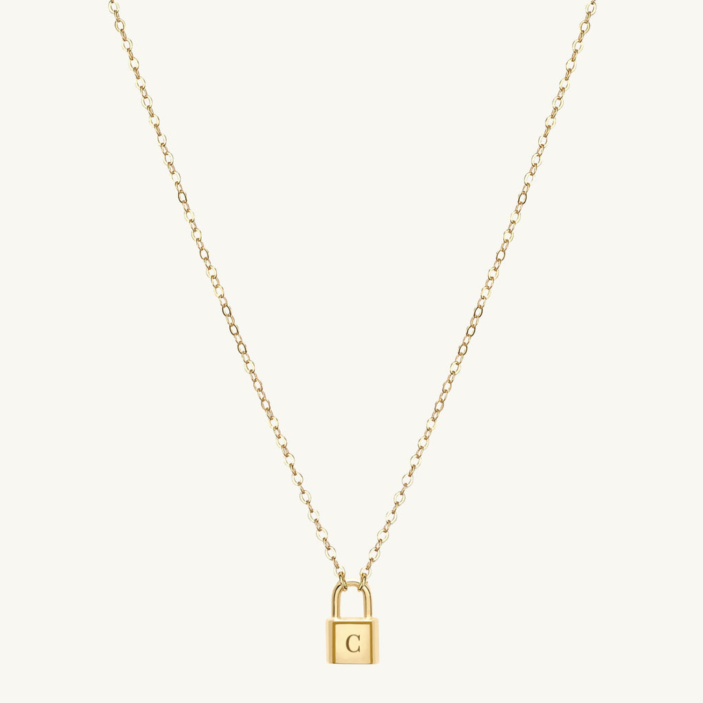 Padlock Initial Letter Necklace