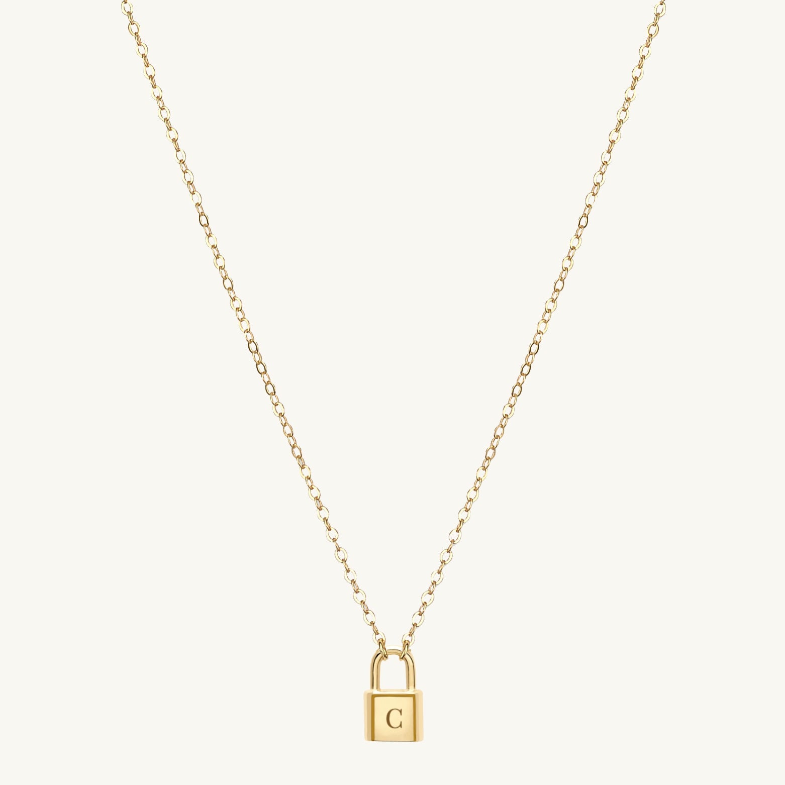 Padlock Initial Letter Necklace