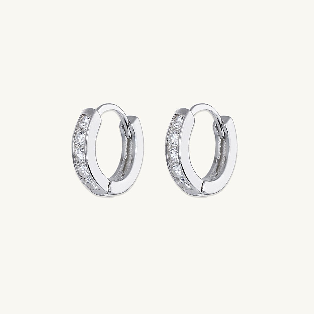 Sapphire Inlay Huggie Earrings