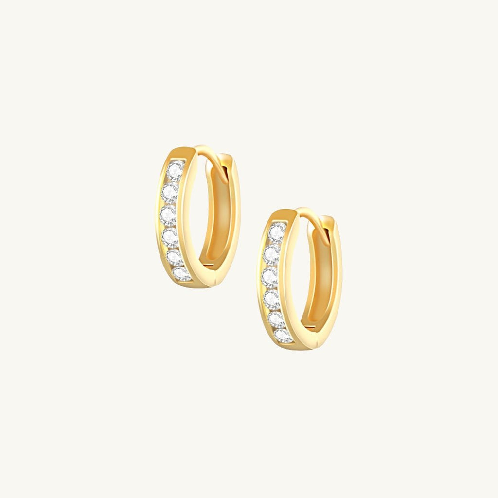 Sapphire Inlay Huggie Earrings