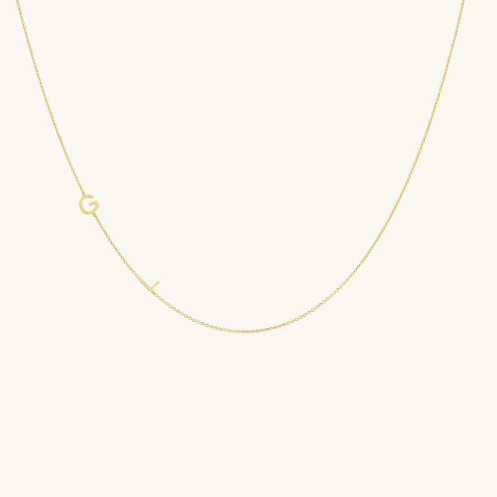 Sideways Initial Letter Necklace