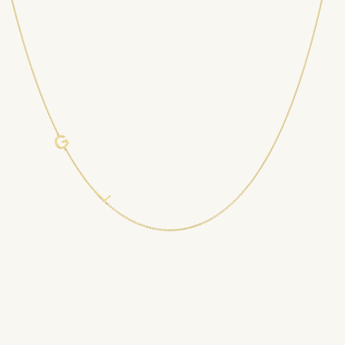 Sideways Initial Letter Necklace
