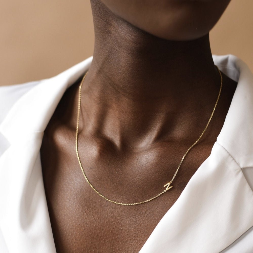 Sideways Initial Letter Necklace